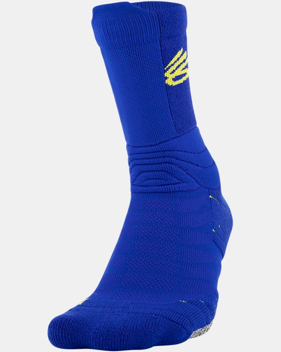 Men's Curry Playmaker Crew Socks, Blue, pdpMainDesktop image number 2